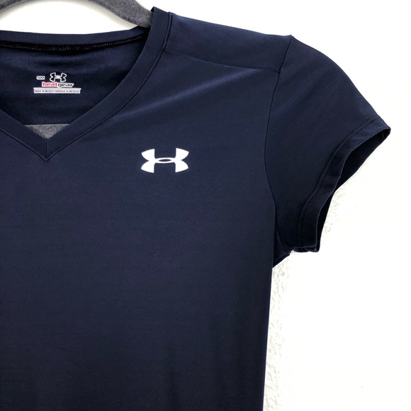 Under Armour Heat Gear Navy Blue Fitted Top Small - Picture 4 of 14